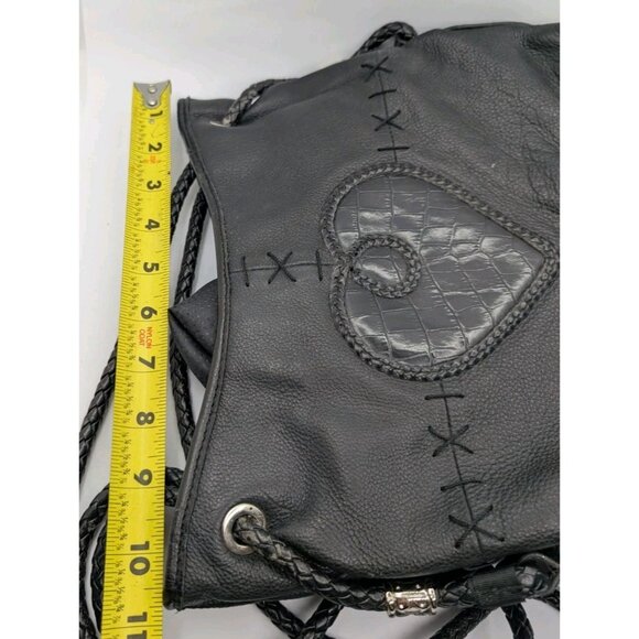 Vintage MC Marc Chantal Bag Black Leather? Silver Accents Small whimsigoth emo - Picture 10 of 14